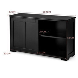 Freestanding Kitchen Storage Cabinet Floor Storage Cabinet-Black - thumbnail 2