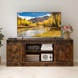 Gainoom Brown Farmhouse Tv Stand For 70Inch Tvs 150 Cm Long Media Console Cabinet - thumbnail 8
