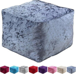 istyle mode Grey Crushed Velvet Bean Bag Pouffe Foot Rest