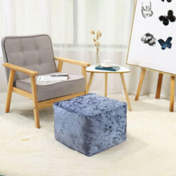 istyle mode Grey Crushed Velvet Bean Bag Pouffe Foot Rest - thumbnail 5