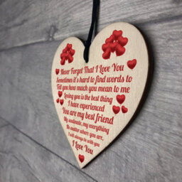 Red Ocean Valentines Day Gifts For Her Wooden Hanging Heart Sign Keepsake Valentines Gift For Him - thumbnail 7