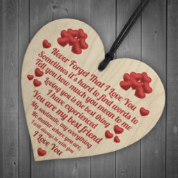 Red Ocean Valentines Day Gifts For Her Wooden Hanging Heart Sign Keepsake Valentines Gift For Him - thumbnail 6