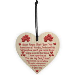 Red Ocean Valentines Day Gifts For Her Wooden Hanging Heart Sign Keepsake Valentines Gift For Him - thumbnail 5