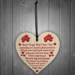 Red Ocean Valentines Day Gifts For Her Wooden Hanging Heart Sign Keepsake Valentines Gift For Him - thumbnail 2