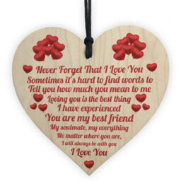 Red Ocean Valentines Day Gifts For Her Wooden Hanging Heart Sign Keepsake Valentines Gift For Him