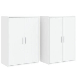 Berkfield Sideboards 2 Pcs White 60X31X84 Cm Engineered Wood - thumbnail 2