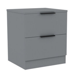 Lassic Vida Designs Trega Grey 2-Drawer Bedside Chest Stylish & Compact Space-Saving Nightstand (H)410mm X (W)390mm X (D)280mm - thumbnail 7