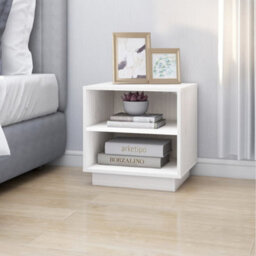 Berkfield Bedside Cabinets 2 Pcs White 40X34X40 Cm Solid Wood Pine - thumbnail 4