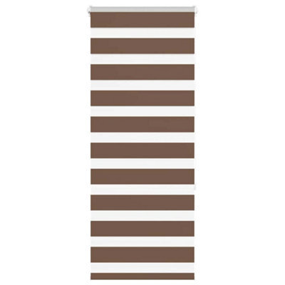 Berkfield Zebra Blind Brown 65X150 Cm Fabric Width 60.9 Cm Polyester - image 1