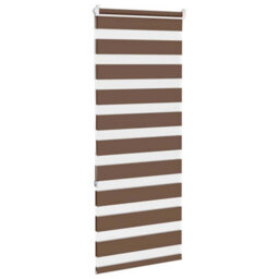 Berkfield Zebra Blind Brown 65X150 Cm Fabric Width 60.9 Cm Polyester - thumbnail 4