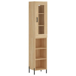 Berkfield Highboard Sonoma Oak 34.5X34X180 Cm Engineered Wood - thumbnail 2