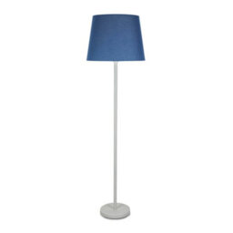 Valuelights Charles White Floor Lamp With Navy Tapered Shade And Bulb - thumbnail 2