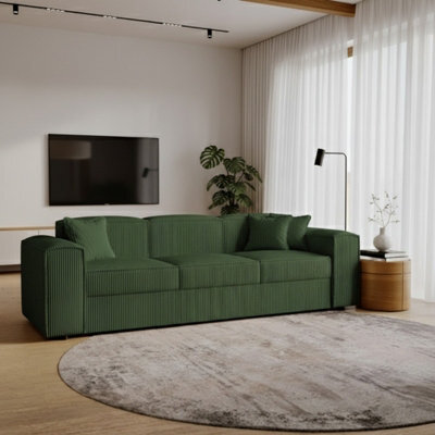 Modern Santos Sofa With Bed Function Stylish Upholstery And Comfortable Seating Perfect For Living Room Green - image 1