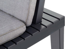 5 Piece Black Plastic Garden Furniture Set - 4 Cushioned Chairs & Table - Perfect For Using Outdoor Patio Balcony Poolside - thumbnail 3