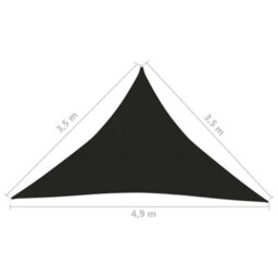 Berkfield Sunshade Sail 160 G/m2 Black 3.5X3.5X4.9 M Hdpe - thumbnail 6