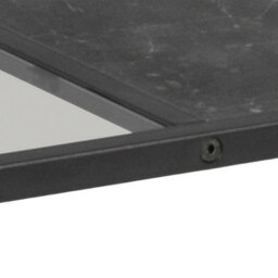 Wyld Haus Porto Rectangular Coffee Table - Stone Effect And Glass Top, Black, 1200mm - thumbnail 8