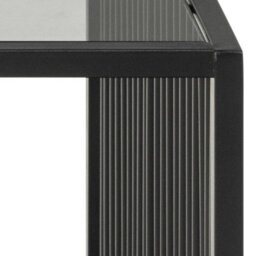 Wyld Haus Porto Rectangular Coffee Table - Stone Effect And Glass Top, Black, 1200mm - thumbnail 7