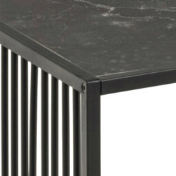 Wyld Haus Porto Rectangular Coffee Table - Stone Effect And Glass Top, Black, 1200mm - thumbnail 6
