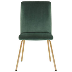 Beliani Set Of 2 Dining Chairs Rubio Velvet Emerald Green - thumbnail 4