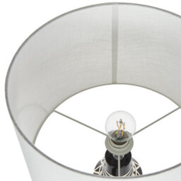 Beliani Ethnic Home Table Lamp Black Ceramic Base 68Cm White Fabric Shade Classic Bedside Light - thumbnail 6