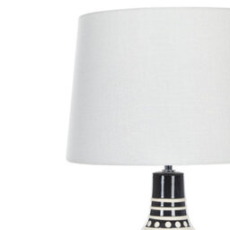 Beliani Ethnic Home Table Lamp Black Ceramic Base 68Cm White Fabric Shade Classic Bedside Light - thumbnail 5