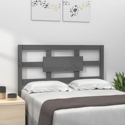 Berkfield Bed Headboard Grey 105.5X4X100 Cm Solid Wood Pine - image 1