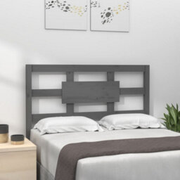 Berkfield Bed Headboard Grey 105.5X4X100 Cm Solid Wood Pine - thumbnail 1