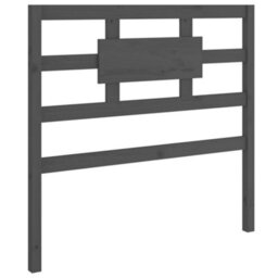 Berkfield Bed Headboard Grey 105.5X4X100 Cm Solid Wood Pine - thumbnail 2