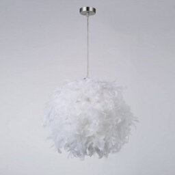 Klass Home Collection 30Cm White Feather Light Shade, Lamp Shade For Pendant Ceiling Light, Table Lamp, Floor Lamp - thumbnail 2