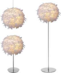 Klass Home Collection 30Cm White Feather Light Shade, Lamp Shade For Pendant Ceiling Light, Table Lamp, Floor Lamp - thumbnail 4