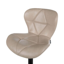 Wyld And Coco Set Of 2 Beige Faux Leather Bar Stools - Swivel, Adjustable Height, Powder-Coated Iron Frame, Padded Backrest - thumbnail 7
