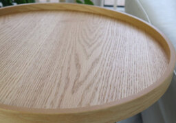 Aspect Furniture Sasha Wooden Tray/round Side End Table (Oak Veneer/black Frame) - thumbnail 5