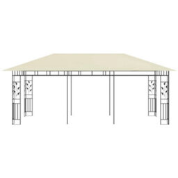 Berkfield Gazebo With Mosquito Net 6X3X2.73 M Cream - thumbnail 3