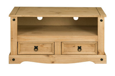 Mews Corona Tv Stand 2 Drawer Flat Screen Television Unit Mexican Pine - image 1