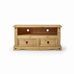 Mews Corona Tv Stand 2 Drawer Flat Screen Television Unit Mexican Pine - thumbnail 8