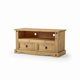 Mews Corona Tv Stand 2 Drawer Flat Screen Television Unit Mexican Pine - thumbnail 7
