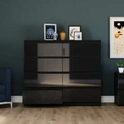 Lassic Vida Designs Glinton 8 Drawer Chest (100% Fsc) , Black - thumbnail 6