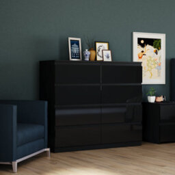 Lassic Vida Designs Glinton 8 Drawer Chest (100% Fsc) , Black - thumbnail 7