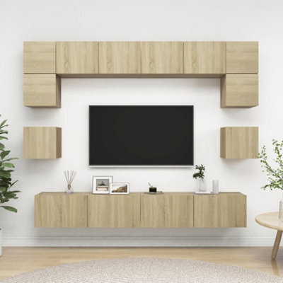 Berkfield 8 Piece Tv Cabinet Set Sonoma Oak Engineered Wood - image 1