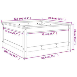 Berkfield Rustic Garden Planter Honey Brown 82.5X82.5X39 Cm Solid Wood Pine - thumbnail 9