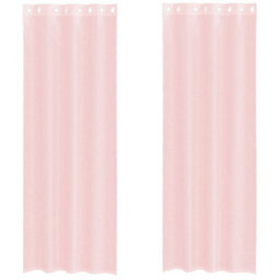 Berkfield Voile Curtains With Grommets 2 Pcs Light Pink 140X260 Cm - thumbnail 2