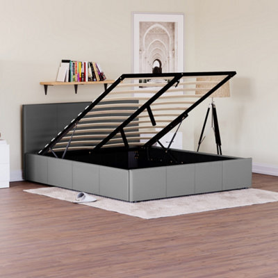 Lassic Vida Designs Lisbon Grey 5Ft King Size Ottoman Ukfr Faux Leather Bed Frame - image 1