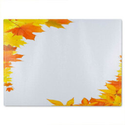 Benjamin Tate Design Yellow Autumn Border Glass Chopping Boarddesigner Style - thumbnail 2