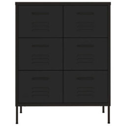 Vidaxl Drawer Cabinet Black 80X35X101.5 Cm Steel - thumbnail 3