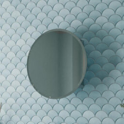 Affine Round Door Bathroom Mirror Cabinet Cupboard Stainless Steel Wall Mounted 500mm - thumbnail 2