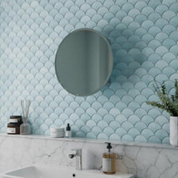 Affine Round Door Bathroom Mirror Cabinet Cupboard Stainless Steel Wall Mounted 500mm - thumbnail 3