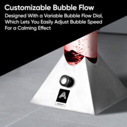Bubble Led Fish Lamp With Floating Artificial Fishes 90Cm Colour Changing Sensory Night Lights Silver Base - thumbnail 5