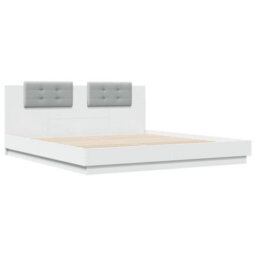 Berkfield Bed Frame With Led Without Mattress White 180X200 Cm Super King - thumbnail 3