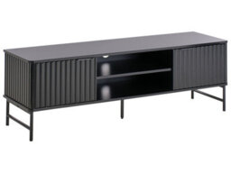 Wyld And Coco Everluxe Tv Stand Black Mdf 140 X 40 Cm With Open Shelf And Cable Management - thumbnail 3