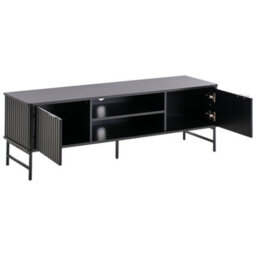 Wyld And Coco Everluxe Tv Stand Black Mdf 140 X 40 Cm With Open Shelf And Cable Management - thumbnail 5